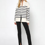 Addie Knit Jumper | White & Navy Stripe