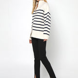 Addie Knit Jumper | White & Navy Stripe