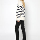 Addie Knit Jumper | White & Navy Stripe