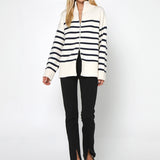 Addie Knit Jumper | White & Navy Stripe