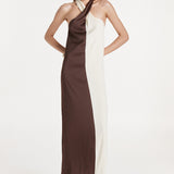 Amber Maxi Dress | Choc/White