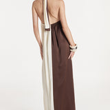 Amber Maxi Dress | Choc/White