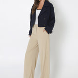 Eva Cropped Trench | Navy