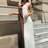 Amber Maxi Dress | Choc/White