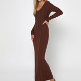 Lily Knit Maxi Dress | Coffee