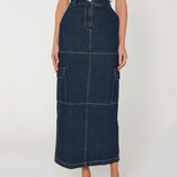 Lisa Cargo Maxi Skirt | Denim