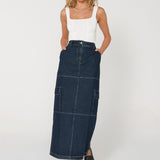 Lisa Cargo Maxi Skirt | Denim