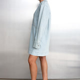 Tara L/Sleeve Dress | Washed Blue